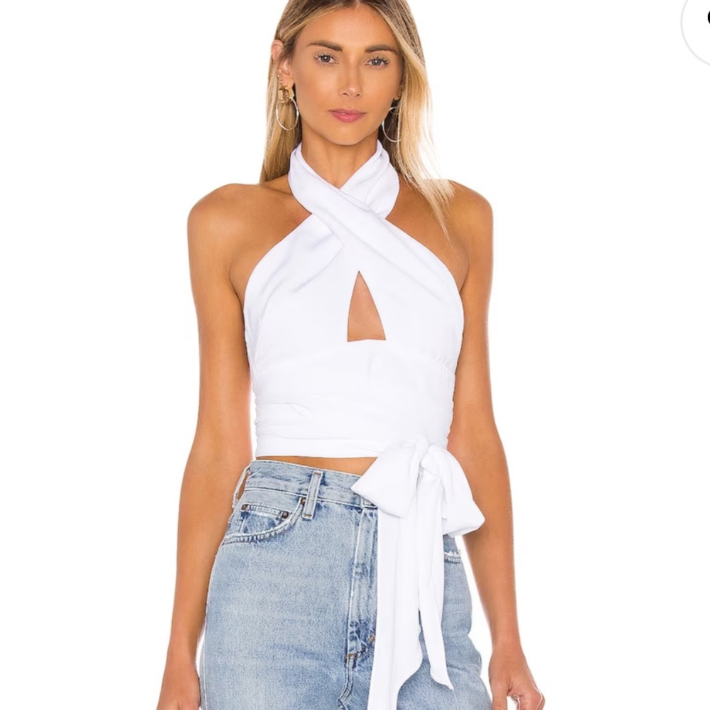 White Wrap Halter Top From Revolve - Superdown - … - image 1